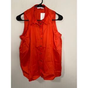 New Harshman Ziva Sleevless Shirt, Poppy Red Size Small